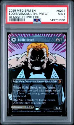 Eddie Brock/Venom, Lethal Protector - MtG Spiderman Borderless Foil 0233 - PSA 9 - Image 3