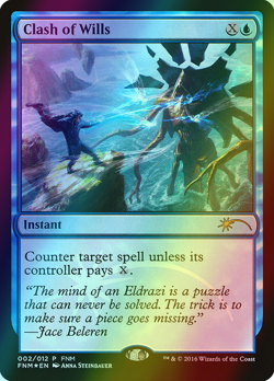 1x MTG Friday Night Magic 2016 FOIL ** Clash of Wills ** English (NM) - Image 1