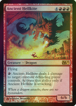 MTG Ancient Hellkite Release Foil ** Magic 2011 Promos ** English - Image 1