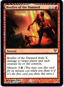#129 Bonfire of the Damned Avacyn Restored Mythic Foil - Image 1