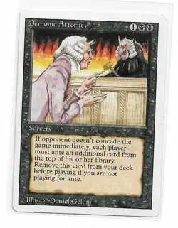 Magic the Gathering ~ MTG ~ 1x Demonic Attorney ~ MP ~ REVISED - Image 1