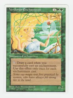 Magic the Gathering ~ MTG ~ 1x Verduran Enchantress ~ Fourth Edition ~ LP - Image 1
