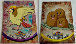 Custom Lot - 2x Pokemon Topps TV Animation Holo Cards Blue Logo Pidgeot Dugtrio - Image 1