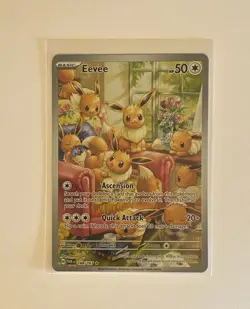 Pokemon Eevee Illustration Rare Full Art Holo Card 188/167 Twilight Masquerade - Image 1
