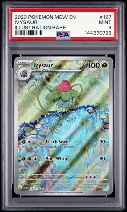 2023 Pokemon MEW EN Ivysaur 167/165 Illustration Rare PSA 9 - Image 1