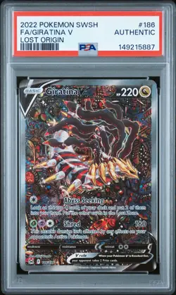 2022 POKEMON SWORD & SHIELD LOST ORIGIN #186 FULL ART/GIRATINA V PSA AUTHENTIC - Image 1