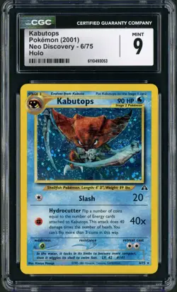 2001 Pokemon Neo Discovery Kabutops Holo Rare 6/75 CGC 9 - Image 1
