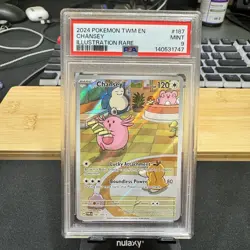 2024 Pokemon Twilight Masquerade Chansey Illustration Rare #187 PSA 9 - Image 1