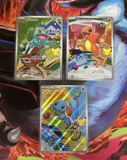 Pokemon First Partner Illustration Collection MEP Bulbasaur Charmander Squirtle - Image 1
