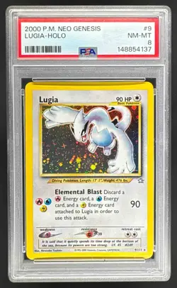 2000 Pokemon Neo Genesis 9 Lugia Holo PSA 8 148854137 - Image 1