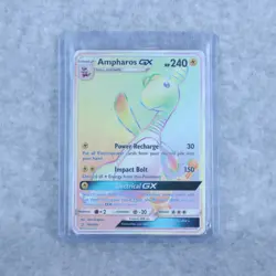 Pokemon Ampharos GX 240 HP Full Art Secret Rare Holo 185/181 SM Team Up TCG - Image 1