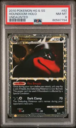 POKEMON UNDAUNTED HOUNDOOM PRIME #82 ULTRA RARE PSA 8 NM #80587794 - Image 1