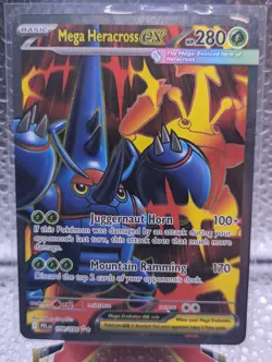 Pokemon Mega Heracross EX 108/094 Phantasmal Flames Full Art Ultra Rare - Image 1