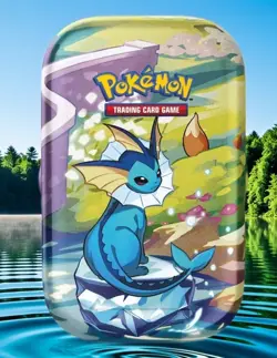 Pokemon TCG Vaporeon Mini Tin Prismatic Evolutions Sealed 2 Booster Packs NEW - Image 1