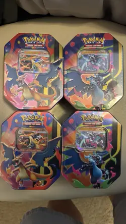 4x Pokemon Mega Charizard X ex Tins 🔥 NEW SEALED 🔥 Lot of 4 - Image 1