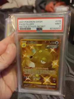 PSA 9 MINT 2021 Pokemon Battle Styles OCTILLERY #178 Full Art Secret Gold Rare - Image 1