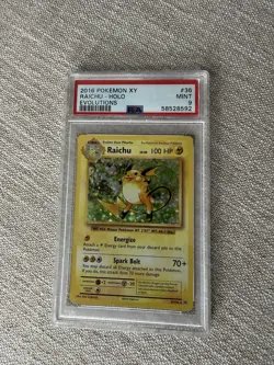2016 Pokemon XY Evolutions Raichu-Holo PSA 9 - Image 1