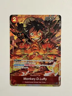 MONKEY D LUFFY - One Piece OP01-024 - AA SR Alt Art Super Rare - Romance Dawn - Image 1