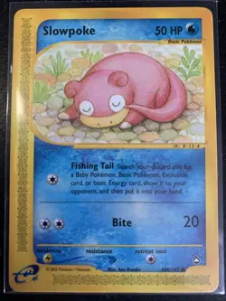 POKEMON AQUAPOLIS SLOWPOKE CARD 108/147 LP - Image 1