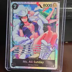 Ms. All Sunday OP14-084 SR Full Art Holo 8000 Power One Piece CCG Bandai Card - Image 1