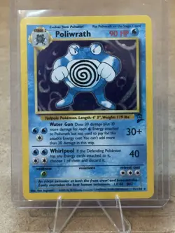 Pokemon Poliwrath Base Set 2 Stage 2 90 HP Holo Rare 015/130 English Card - Image 1
