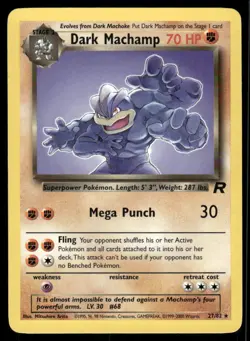 Pokemon Cards Dark Machamp 27/82 Team Rocket WOTC Rare NM - Image 1