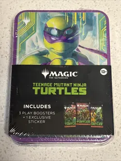 MTG TMNT{ Donatello } Tin 3 Play Boosters Magic Gathering Ninja Turtles Sealed - Image 1