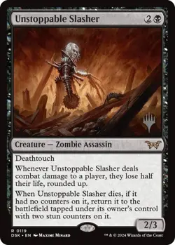 MTG Unstoppable Slasher Duskmourn House of Horror Promo Pack NM Foil - Image 1