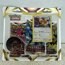 Pokemon TCG S&S Astral Radiance Triple Blister Pack Eevee NEW AND SEALED - Image 1