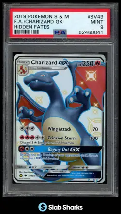 2019 POKEMON SM HIDDEN FATES #SV49/SV94 CHARIZARD GX FULL ART PSA 9 - Image 1