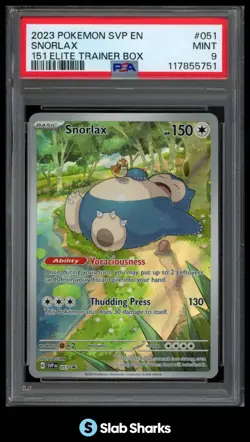 2023 POKEMON SVP EN BLACK STAR PROMOS #051 SNORLAX 151 ELITE TRAINER BOX PSA 9 - Image 1