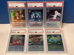 Lorcana D100 Collector Edition Promo Complete Set of 6, All PSA 10 - Image 1