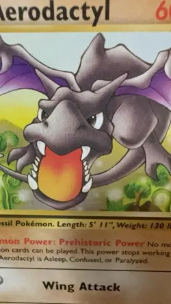 Aerodactyl 16/62 Fossil Non Holo Rare WOTC 1999 Pokemon Card LP - Image 2