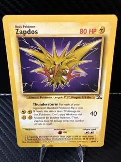 Zapdos 30/62 Fossil Non Holo Rare WOTC 1999 Pokemon Card LP Vintage - Image 1