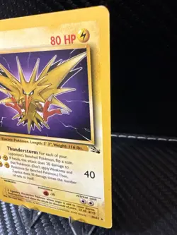 Zapdos 30/62 Fossil Non Holo Rare WOTC 1999 Pokemon Card LP Vintage - Image 4