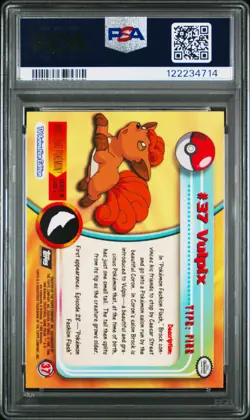 1999 TOPPS POKEMON TV #37 VULPIX PSA 9 - Image 2