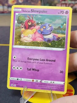Pokemon TCG Galarian Slowpoke Holo Black Star Promo SWSH126 Card - Image 2