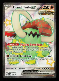 Great Tusk ex 072 Shiny Holo Scarlet & Violet Promo Pokemon Card - Image 1