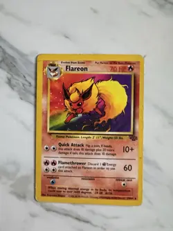 Pokemon TCG Flareon Jungle 19/64 1995 1st Edition Rare Card - Image 1