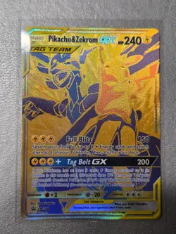 Pokemon Card Pikachu & Zekrom SM248 Black Star Promo Full Art Near Mint - Image 1