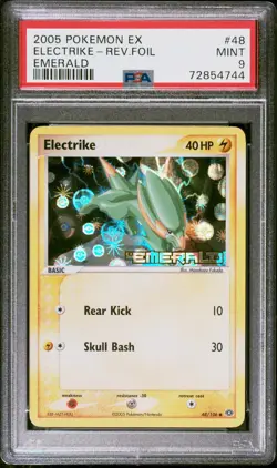 Pokemon Card Electrike 48/106 Reverse Holo Emerald PSA 9 MINT - Image 1
