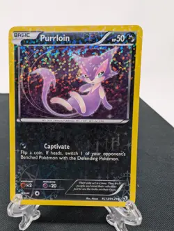 Pokemon Purrloin RC13/RC25 Legendary Treasures Basic Holo Card - Image 1