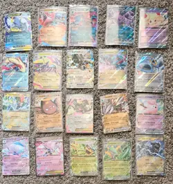 Pokemon TCG 20 Mega EX and EX Holo Card Lot #1 in Sleeves - Image 1