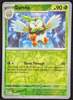 Dartrix 2023 Obsidian Flames Reverse Holo Pokemon Card 014/197 (NM) - Image 1