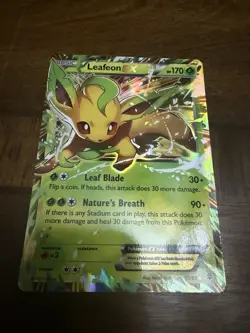 Pokemon Leafeon EX Holo Basic Plant 170 HP 10/83 2016 Pokemon Card English - Image 1