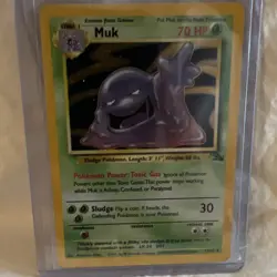 Pokemon Muk TCG Fossil Card 13/62 Holo Unlimited Rare - Image 1