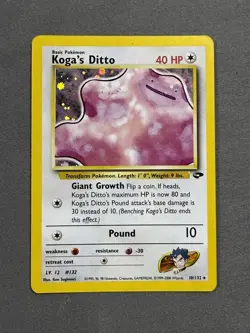 Vintage Pokemon Koga's Ditto Gym Challenge Holo Rare 10/132 WOTC TCG Card - Image 1