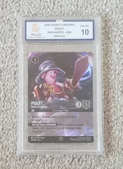 MGC 10 - Piglet Sturdy Swordsman 221/204 Card - Disney Ursula's Return PSA BGS - Image 1
