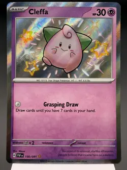 Cleffa 150/091 - Shiny Holo Rare - Paldean Fates Pokemon Card MINT - Image 1