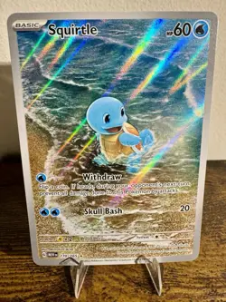 Pokemon TCG Squirtle 170/165 SV 151 Illustration Rare Holo Card MINT Condition - Image 1